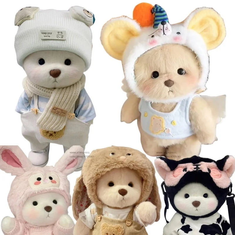 30cm Handmade Teddy Tale Bear Plush Toy Change Dress Baby Crawling Cloth Girl Hug Cuddly Plushie Doll for Girlfriend Gift
