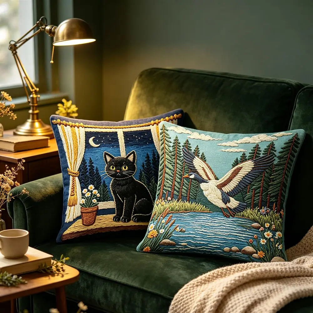 Woodland Tales Stitch-Effect Pillow Covers