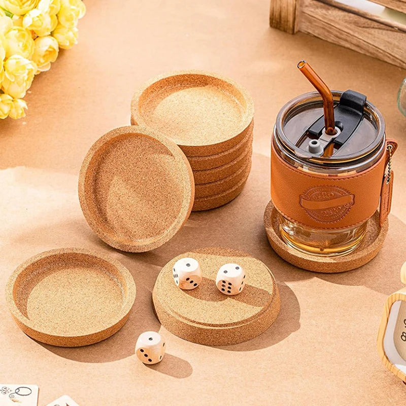 Natural Cork Drink Coaster, Single Lightweight Cup Mat for Coffee Tables, Home Offices and Everyday Dining