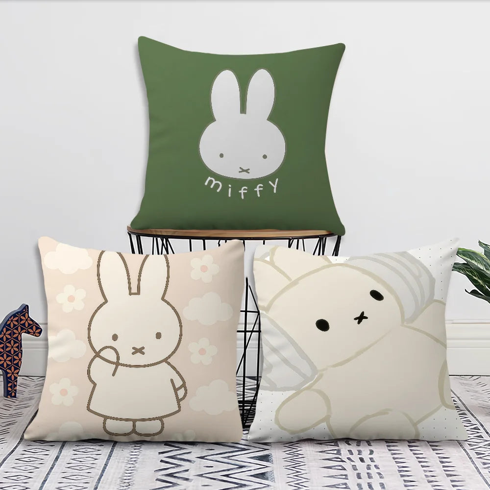 M-Miffy Kawaii cushion cover For Pillow Printing Sofa Decoration Home Car Room Coffee Shop Office Nordic Simplicity