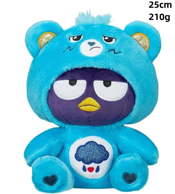 30cm Kawaii Care Bears Plush Toy - Rainbow Cheer Bear, Grumpy Cloud Bear, Purple Share Bear - Cute Anime Stuffed Animal with Healing Quotes for Bedroom Decor, Gifts