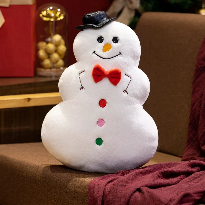 Kawaii Cartoon Christmas Series Plush Doll Pillow Snowman House Gingerbread Man Christmas Tree Plush Toy Home Holiday Decoration