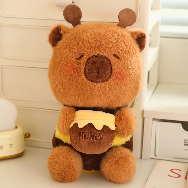 25CM Cute Sitting Capybara Plush Toys Small Capybara Cosplay Policeman Stuffed Doll Wear Uniforms Cartoon Animal Toys