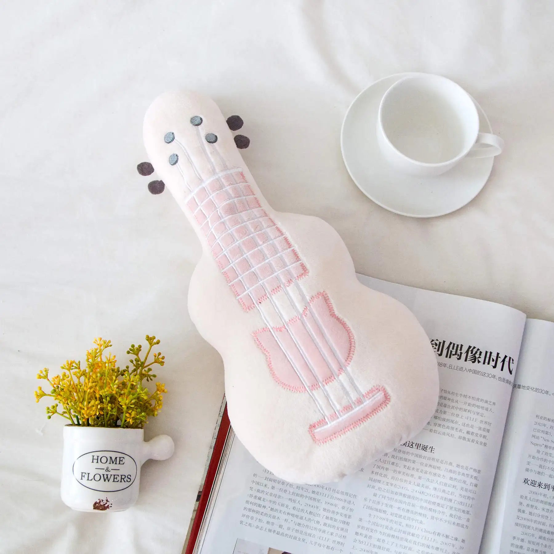 Lifelike Guitar Pillow Stuffed Musical Instrument Plush Backrest Cushion Home Decoration Cool Birthday Gift For Boys And Girls