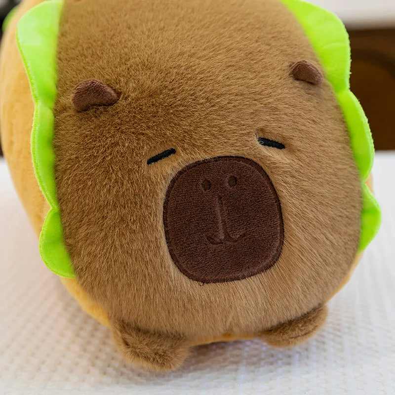 50CM Cartoon Hot Dog Style Capybara Cute Capibara Anime Fluffty Toy Plush Doll Home Decor Desktop Ornament Kids Birthday Gift