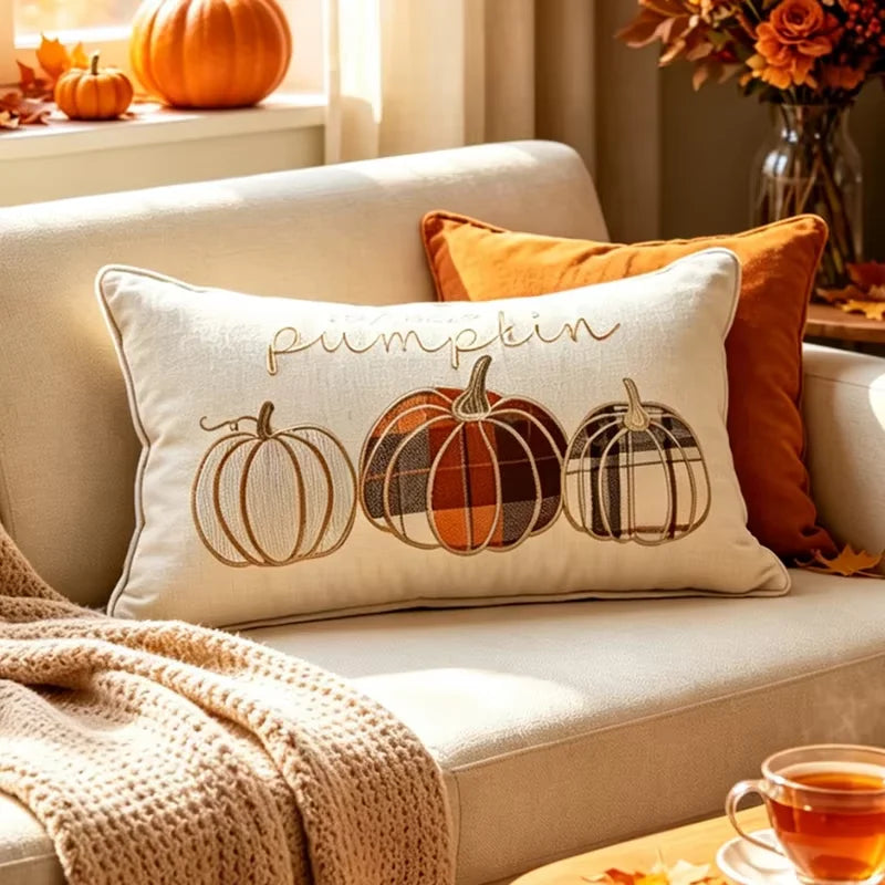 Autumn Harvest Lumbar Pillow Cover – 30 × 50 cm