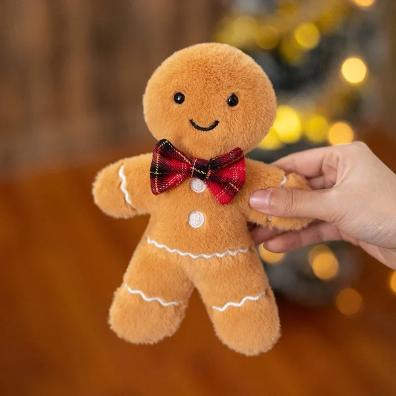 Christmas Gingerbread Man Pendant Plush Doll Car Key Chain Home Decor Toy for Kids Xmas High Quality Gift