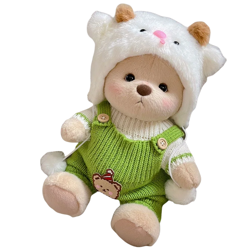 30cm Handmade Teddy Tale Bear Plush Toy Change Dress Baby Crawling Cloth Girl Hug Cuddly Plushie Doll for Girlfriend Gift