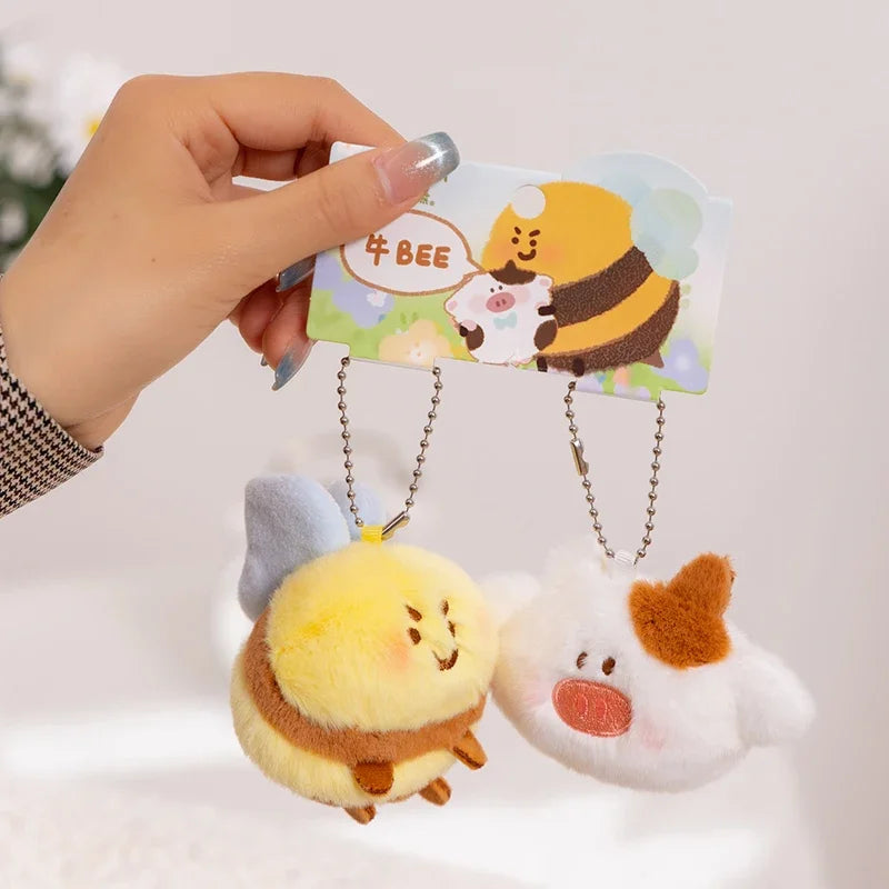 Cartoon Cai Bee Plush Toys Pendant Stuffed Tu Bee Plush Toys Super Soft Vegetable Cabbage Doll Sleep Pillow Birthday Gifts