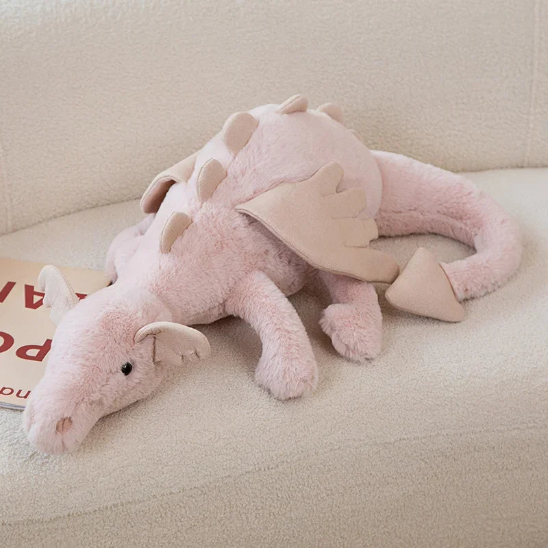 30-70cm Cartoon Hot Flying Dragon Plush Toy With Wings Blue Green White Pink Long Dragon Plush Toy Pillow Gift For Boy And Girl