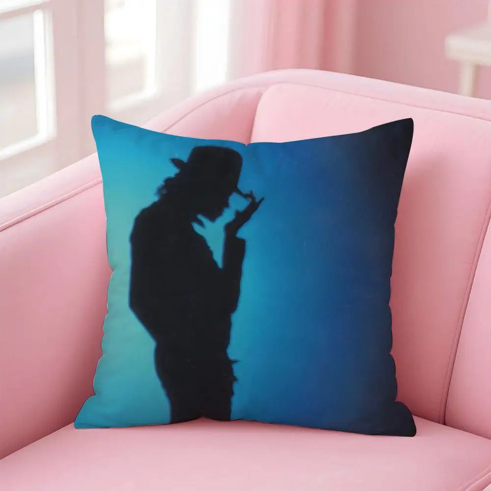 M-Michael J-Jackson Cushion Cover Linen Pillowcase Cover Soft Decor for Sofa Home Room