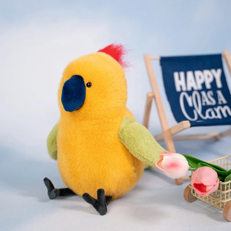 23cm Kawaii Parrot Plush Toys Cartoon Simulated Budgerigar Doll Soft Adorable Animal Sleeping Pillow Home Decor Stuffed Toy Gift