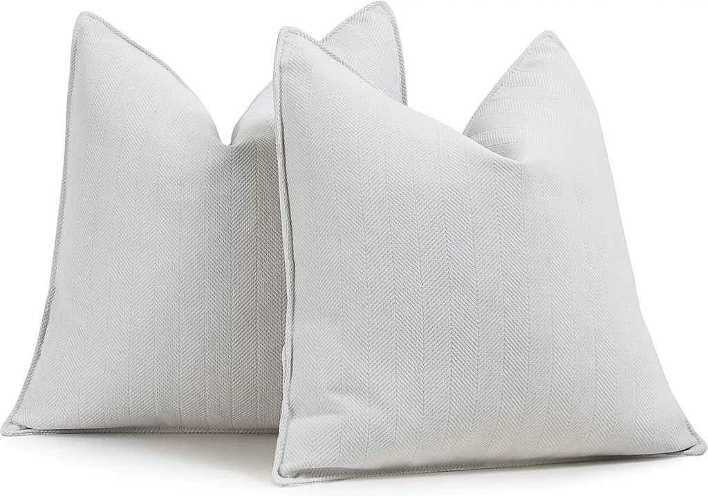 Pack of 2 Pillow Covers Soft Chenille Luxurious Couch Throw Pillows Farmhouse Cushion Covers with Elegant Design for Home Decor