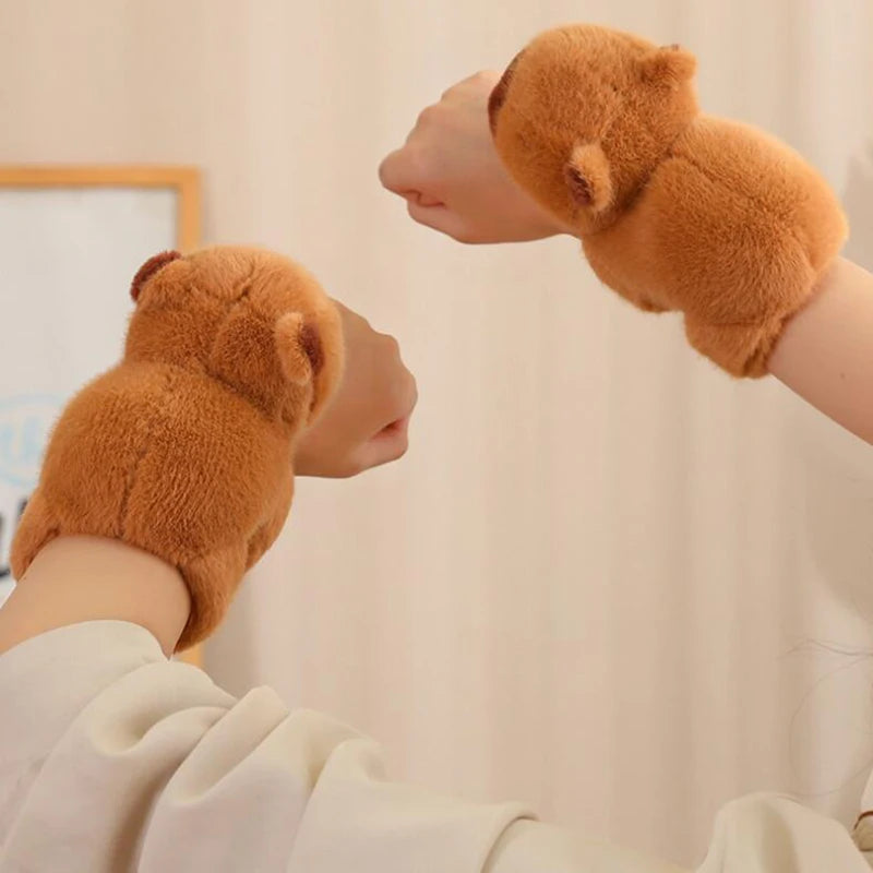 Capybara Plush Papa Circle Simulation Anime Fluffty Stuffed Animals Wrist Hug Plush Soft Doll Birthday Teenager Gift Toys