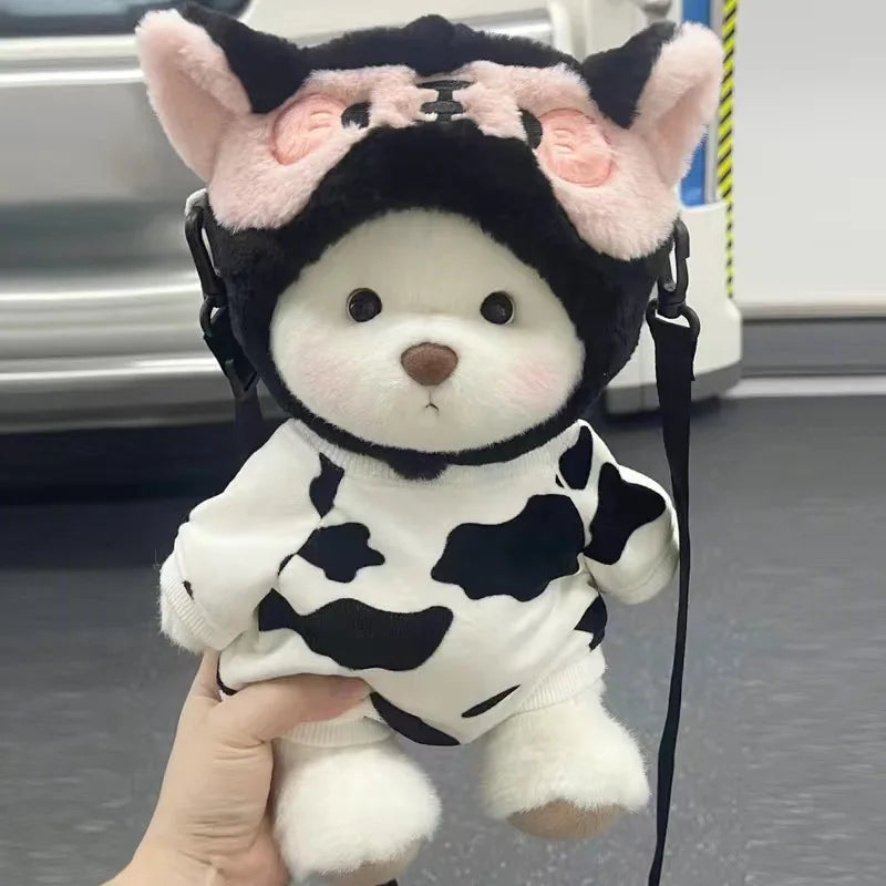 30cm High Quality Handmade Bear Plush Toy Cosplay Change Dress Cloth Girl Hug Cuddly Plushie Doll for Girlfriend Christmas Gift