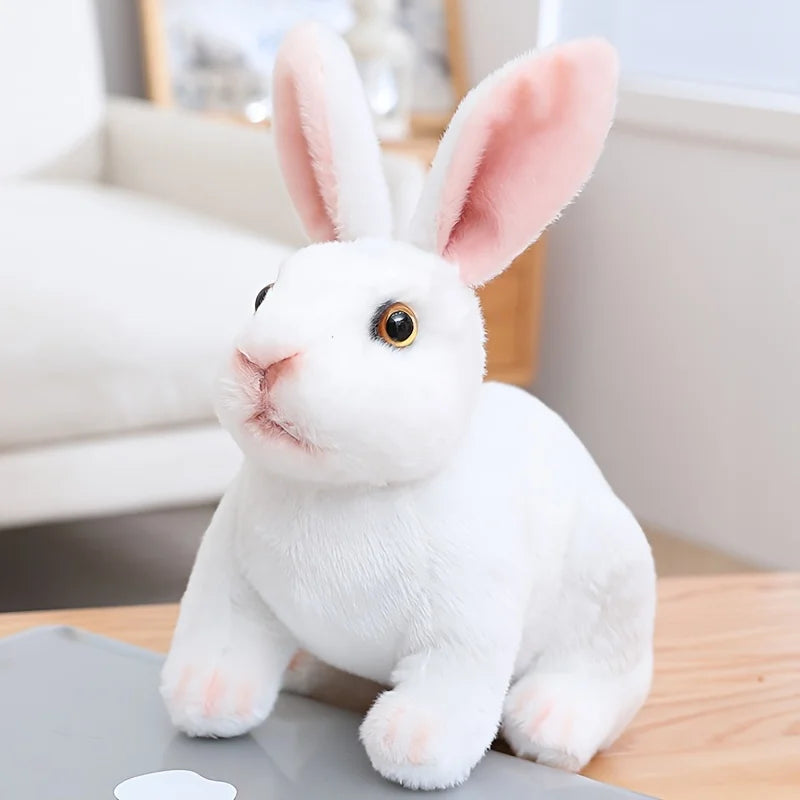 Realistic Lifelike Multi-Color Rabbit Plush Toy, Stuffed Bunny for Kids, Birthday Christmas Gift & Home Decor
