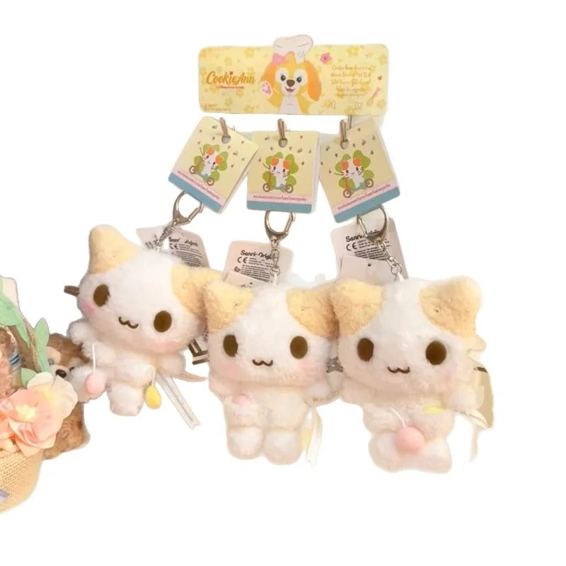 Masyumaro Fluffy Fuwa Nyanko Cat Plush Keychain Keyring Keyholder Cartoon Kawaii Cute Bag Keychains Mascot Charm Key Chain