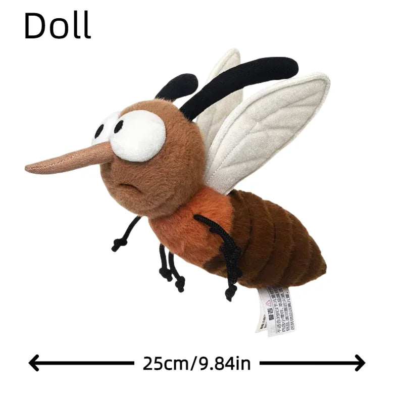 25cm Summer Fun Creative Mosquito Plush Toy 13cm Prank Mosquito Pendant Keychain Party Decor Room Decor Kid Birthday Gift