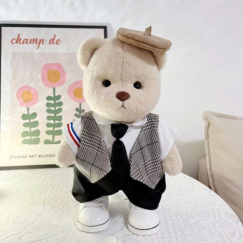 30cm High Quality Handmade Bear Plush Toy Cosplay Change Dress Cloth Girl Hug Cuddly Plushie Doll for Girlfriend Christmas Gift