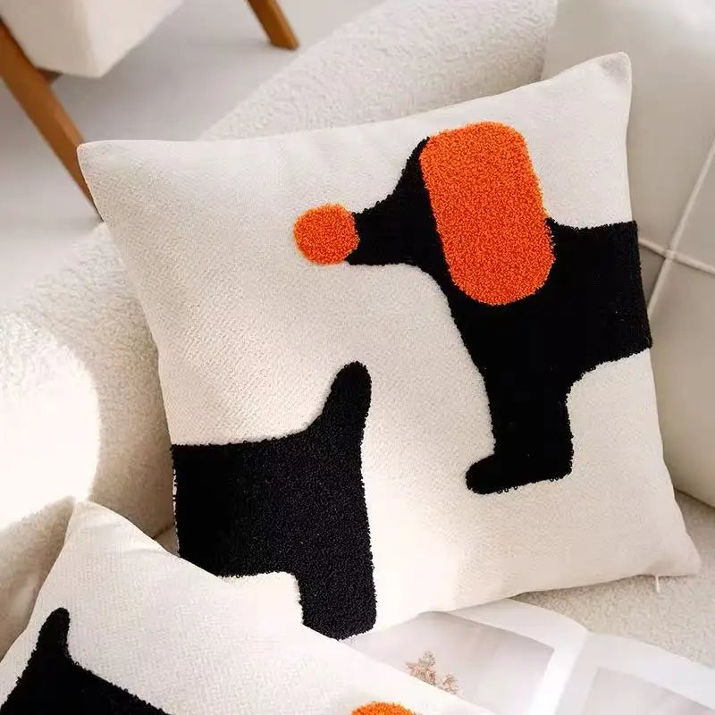 Playful Pup Embroidered Pillow Cover – Square & Lumbar