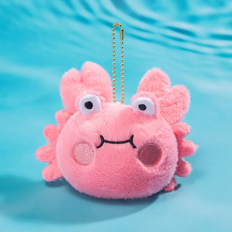 New Marine Animal Pendant Crab Lobster Devil Fish Octopus Sardine Oyster Fish Plush Doll Soft Stuffed Toys Key Ring Cartoon Gift