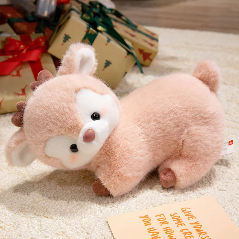 16/30cm Adorable Well-behaved Lie Prone Deer Plush Toys Lovely ‌Fallow Deer Stuffed Soft Desktop Pets Girls Boys Birthday Gifts