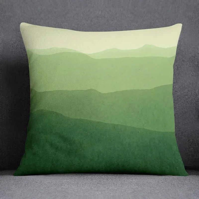 Modern Green Leaf Series Double Sided Pillowcase, Nature Style Decorative Cushion Cover for Sofa, Insert Not Included