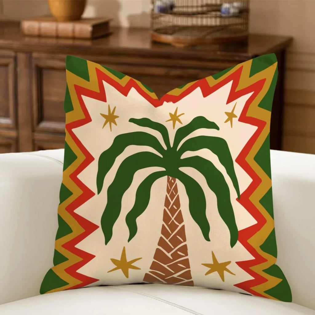 Minimal Boho Sun Leopard Palm Tree Pillow Cover Decorative Cushion Case Modern Bohemian Home Decor