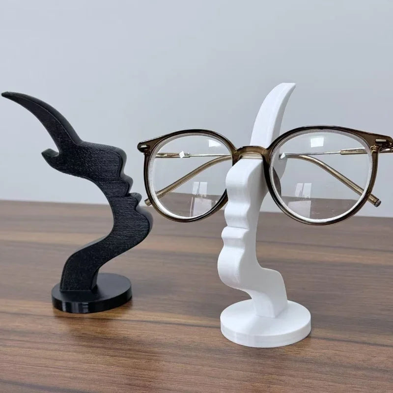 Minimalist Face Profile Eyeglasses Holder, Sculptural Glasses Stand in Black or White for Desk, Nightstand and Modern Home Decor