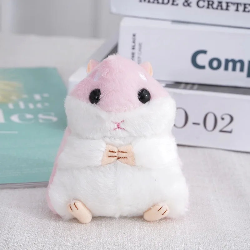 Fluffy Hamster Doll Plush Toys Keychain Pendant Women Girl Faux Fur Pompom Key Ring Trinkets Handbag Backpack School Bag Pendant