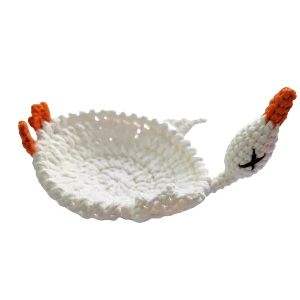 Handmade Crochet Animal Coaster, Cotton Cup Mat for Coffee Tables, Cute Frog Duck Turtle and Woodland Animal Desk Decor