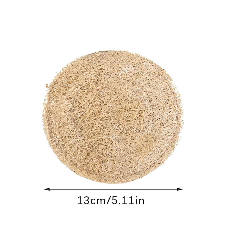 Natural Loofah Fiber Tea Mat, Round Cup and Teapot Pad in Single or Double Layer Styles for Calm Tea Tables