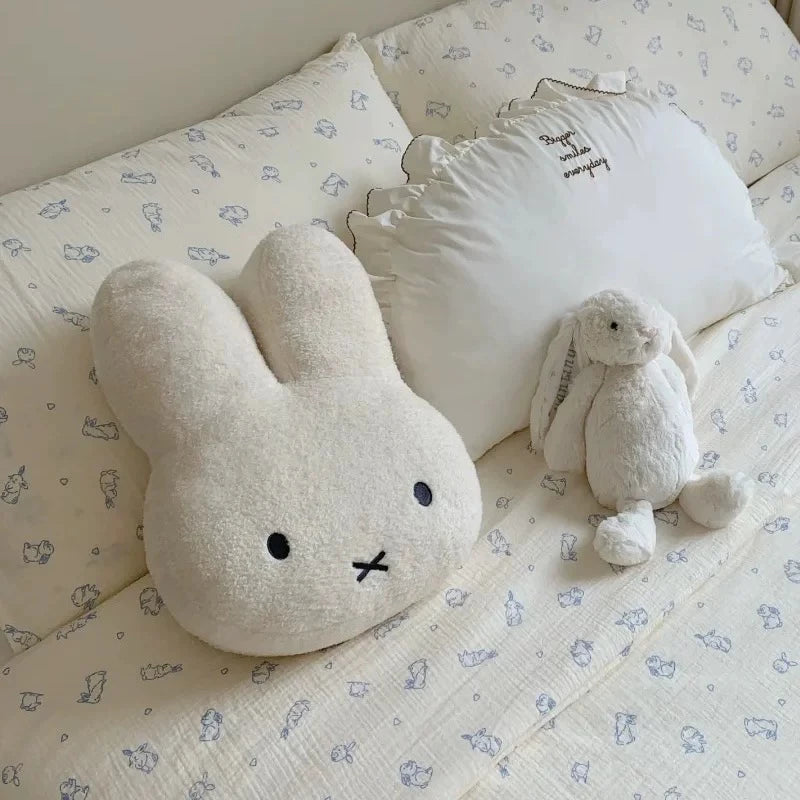 Kawaii Miffy Plush Pillow Cute Sweet Doll Toy Creative Room Decoration Cartoon Ornament Birthday Christmas Gift