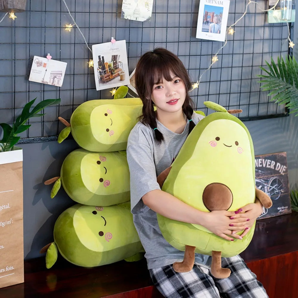 Adorable Kawaii Stuffed Avocado Doll - Giant Green Plush Toy, Ideal Big Sleeping Pillow & Cute Birthday Gift for Girls