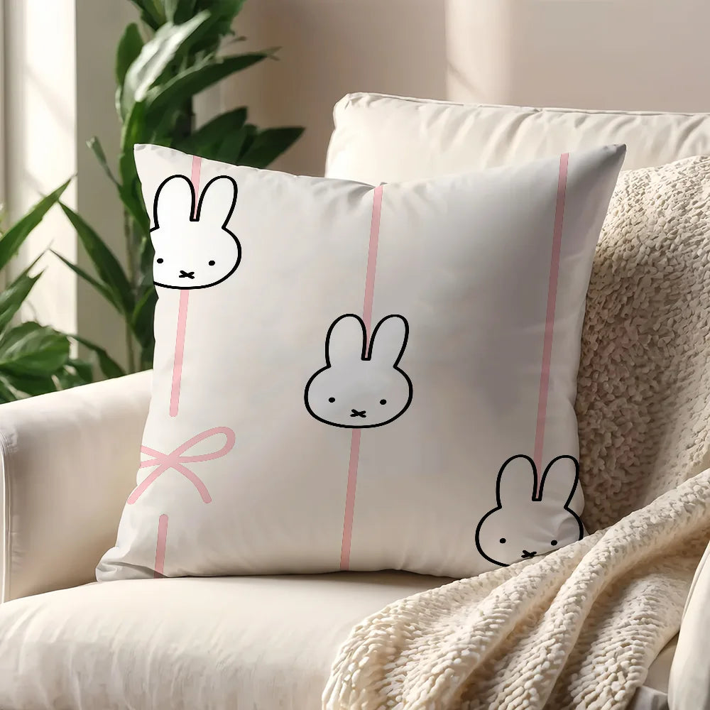M-Miffy Kawaii cushion cover For Pillow Printing Sofa Decoration Home Car Room Coffee Shop Office Nordic Simplicity