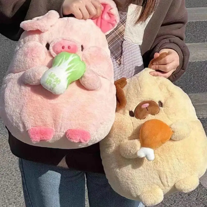 Cute Plush Animal Dolls - Pig & Dog Shaped, PP Cotton Filled, Adorable Stuffed Toys for Kids & Adults