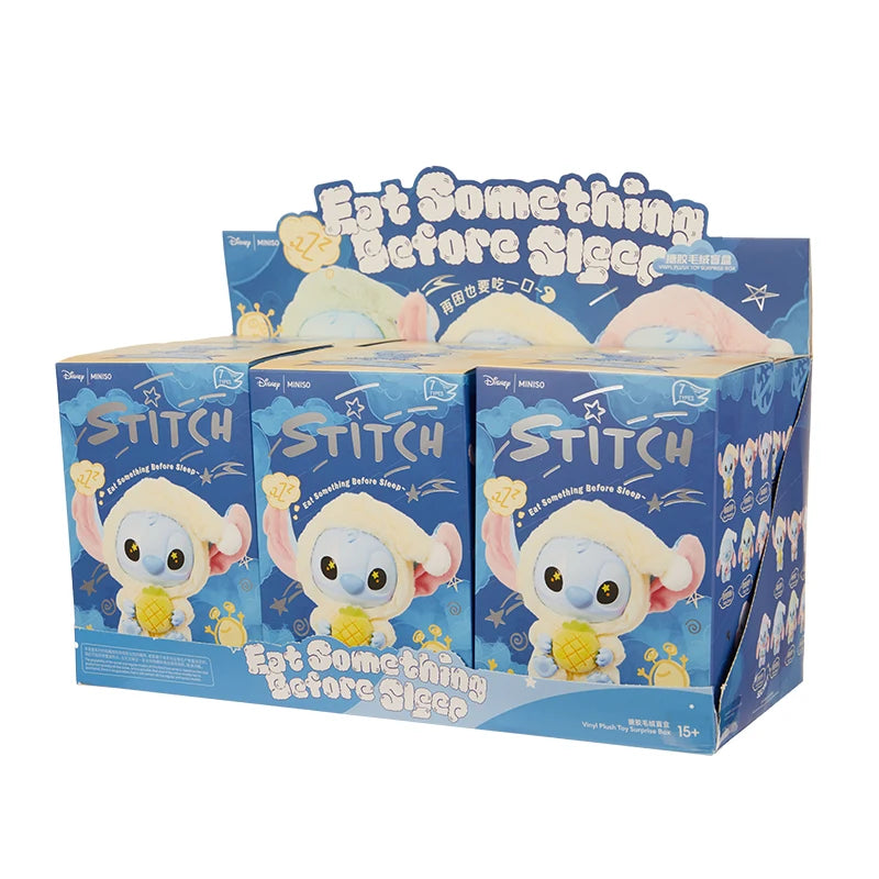 Disney Stitch Plush Toys Movie Model Toy Eat Something Before Sleep Series Cartoon Anime Room Decoration Doll Kids Birthday Gift