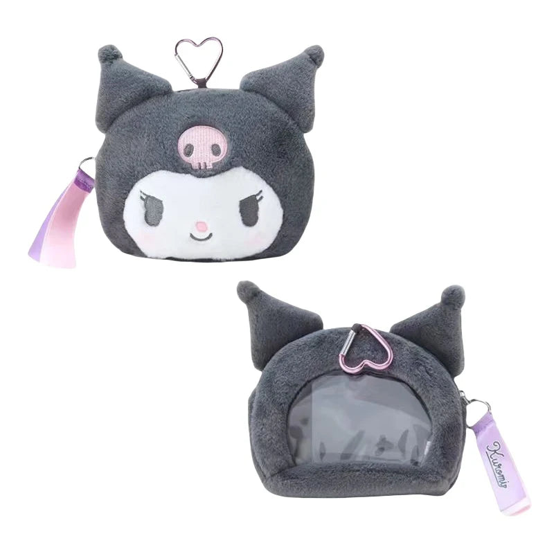 “Sanrio Kuromi My Melody Hangyodon Plush Coin Purse - 16.5cm Cute Stuffed Animal Zero Wallet with Zipper, Heart Clip for Keys/Bags, Kawaii Accessory Organizer for Girls & Fans”