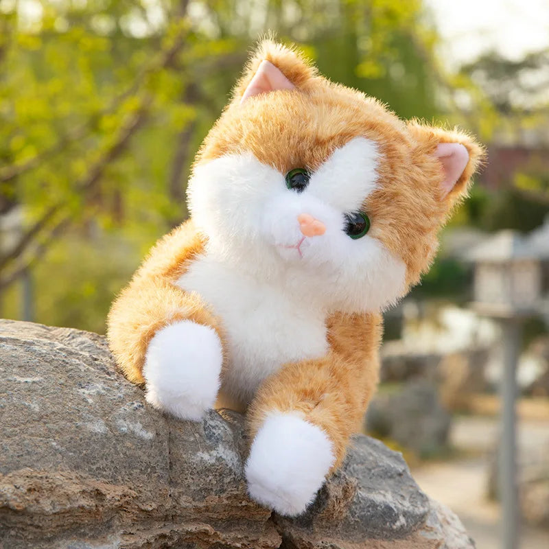 Lying on the stomach cat sleeping pillow kitten doll plush toy doll gift soothing bed doll children's day gift birthday gift