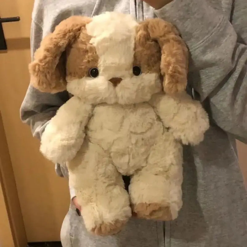 Kawaii Soft Dog Plush Stuffed Animal With Bib Knit Dog Comfortable Quality Soft Stuffed Animal Accompany Boy And Girl Sleep