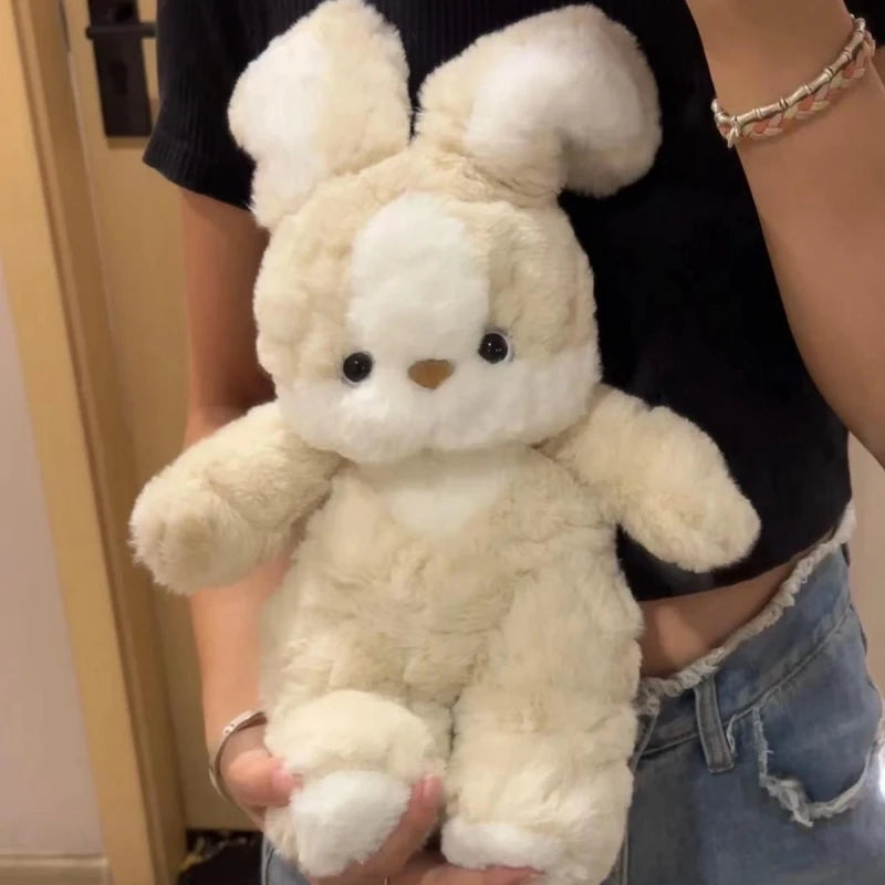 35cm Funny Bunny Bib Toys Cartoon Decor Super Soft Creative Rabbit Doll Animal Comfy Girls Boys Birthday Gift Home Decor