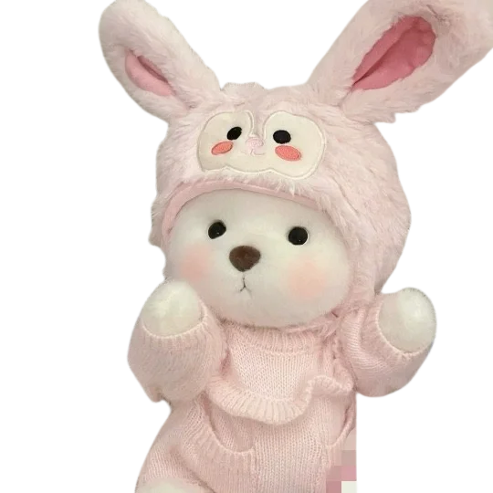 30cm Handmade Teddy Tale Bear Plush Toy Change Dress Baby Crawling Cloth Girl Hug Cuddly Plushie Doll for Girlfriend Gift
