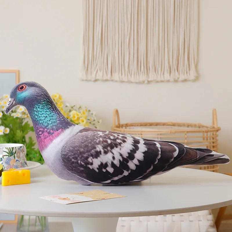 Simulation 3D Bird Plush Toy Stuffed Goose Chicken Rooster Hen Duck Pigeon Dove Parrot Pheasant Mandarin Duck Pillow Cushion