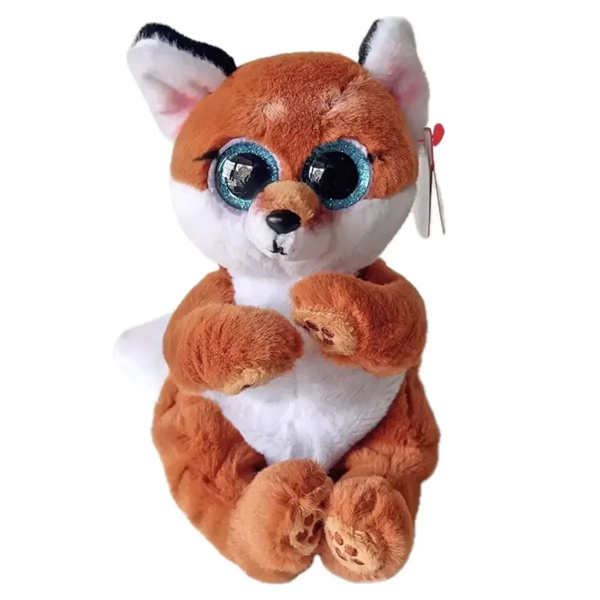 15cm Ty Big Eye Beanie Animals Plush Slick Fox Ferdinand Locky Axolotl  Dexter Icy Seal Heather Cat Children Toy Holiday Gift