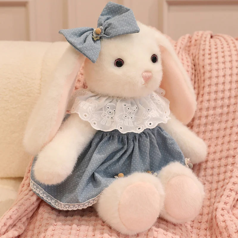 50cm Cartoon Kawaii Bow Princess Teddy Rabbit Plush Toy Pillow Running Bear Rabbit Plush Toy Home Decoration Gift For Children