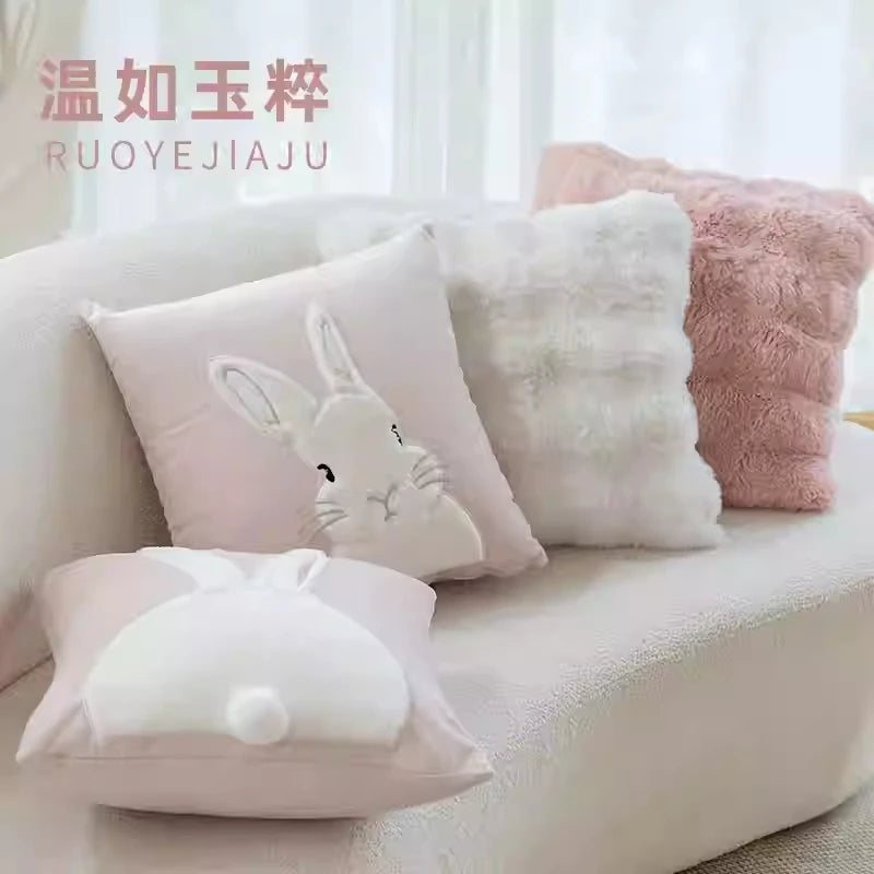 Cloud Bunny Textured Pillow Cover – 45 × 45 cm