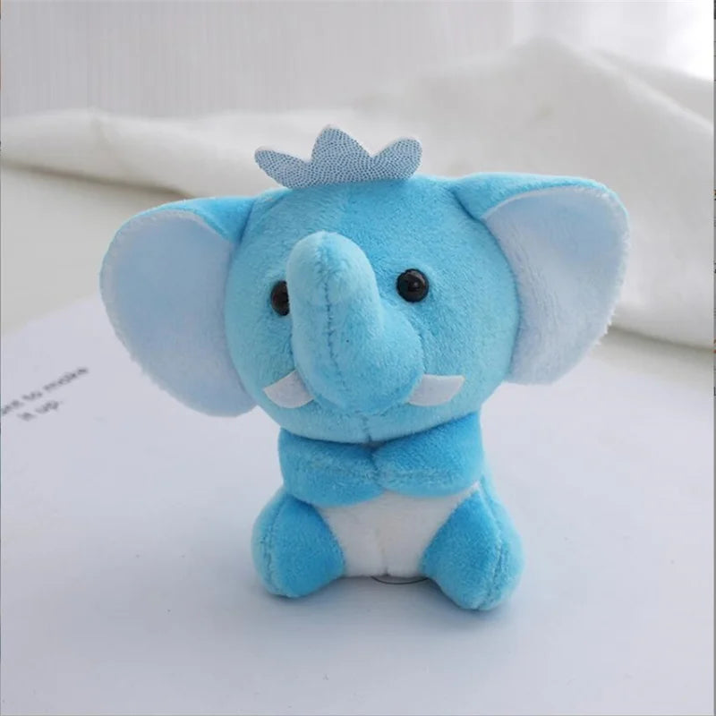 10CM New Elephant Plush Toys Holiday Gift Cute Animal Stuffed Pendant Doll For Girls&Boys Backpack Keychain 3 Color