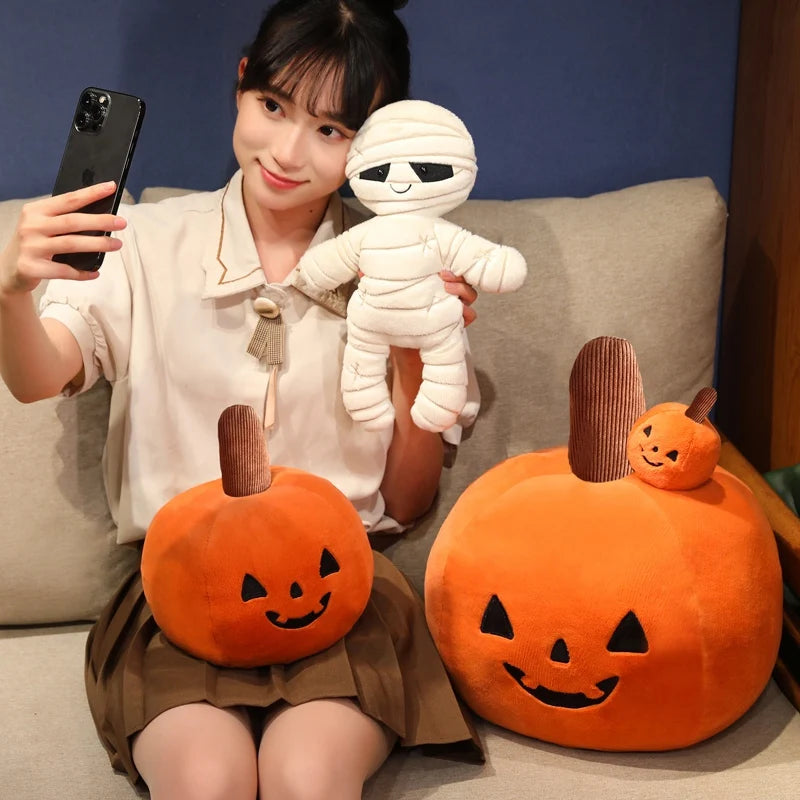 High Quality Cartoon New Halloween Pumpkin Plush Doll Pillow Mummy Pumpkin Plush Toy Holiday Decoration Gift For Boys And Girls