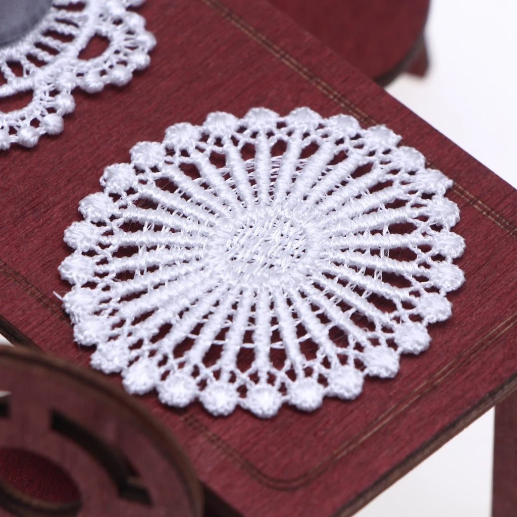 Mini Crochet Lace Doily Coasters for Dollhouse Displays Tea Tables and Handmade Decor