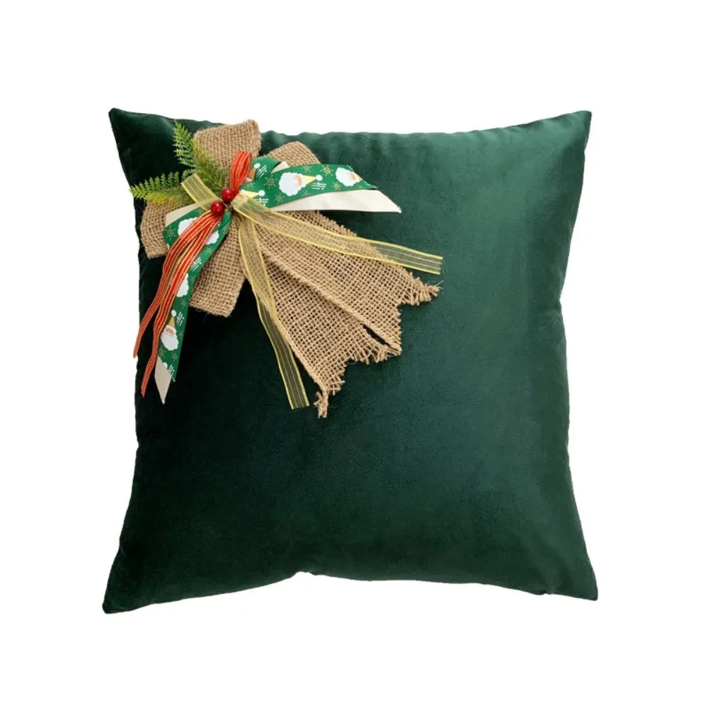 Festive Ribbon Bow Pillow Cover – 45 × 45 cm